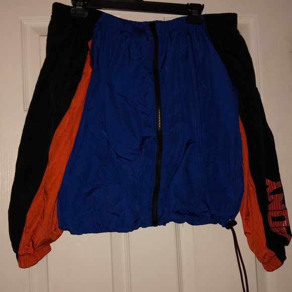 Off The Shoulder ColorBlock Windbreaker - Picture 2 of 2